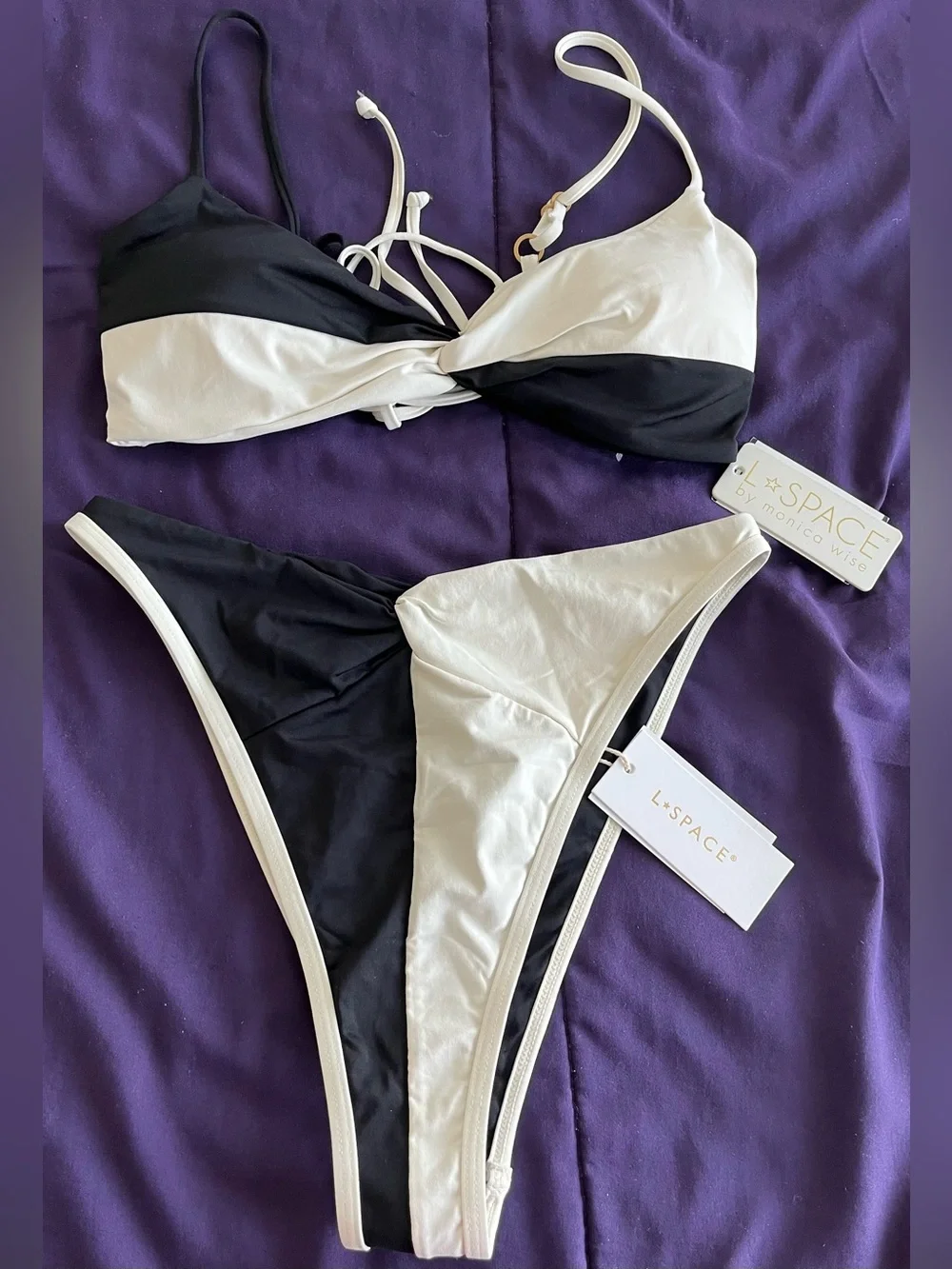 L*Space Bikini Set Ringo Top & Jada Bitsy Twist Front Bottoms Medium/Large Swim